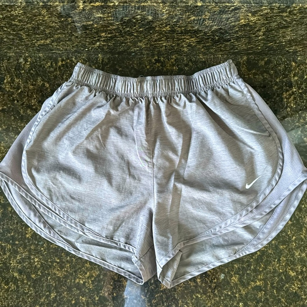 Gray Nike dry fit workout shorts